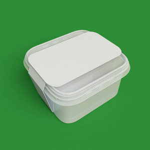 Hromakey 一个孤立的食物的塑料容器包装。3d 图
