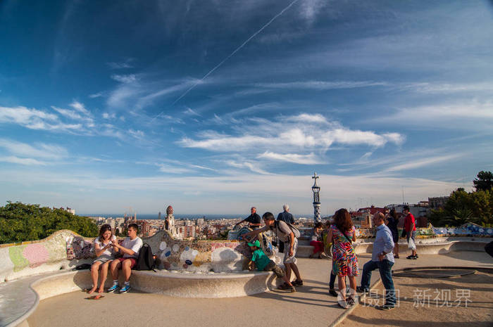 座位在巴塞罗那,西班牙平息公园中心区