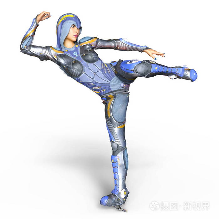 3d cg 渲染的女机器人