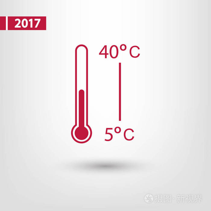 温度计图标矢量图平面设计风格
