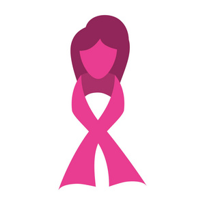 粉红色的乳房癌带状图标