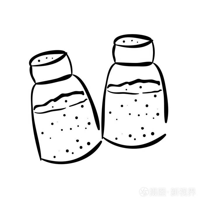 剪影两个盐瓶图标平