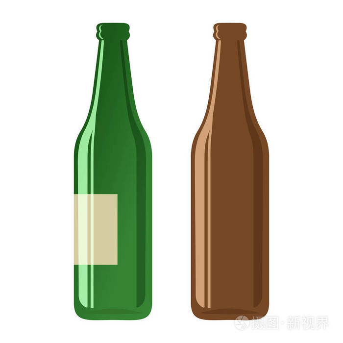 在白色背景上的啤酒瓶插画-正版商用图片0x1k79-摄图新视界