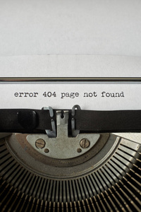 错误 404 页面老式打字机上找不到类型化的词