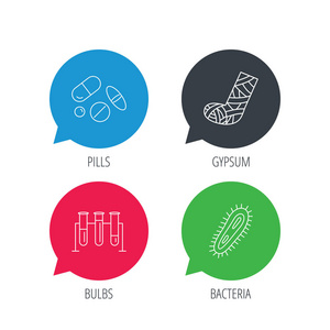 断脚，细菌和医疗丸图标