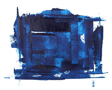 照片蓝色 grunge 画笔描边油分离在白色背景上的油漆
