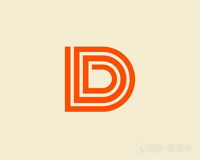 字母d 标志线设计抽象,标志图标设计模板