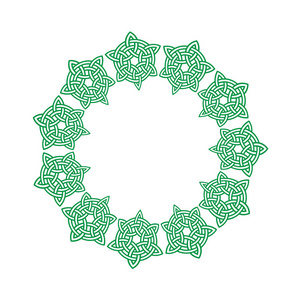 圆形绿色凯尔特结框架图片