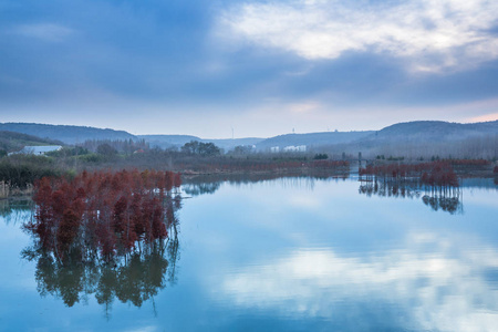 河在盱眙自然公园的全景视图