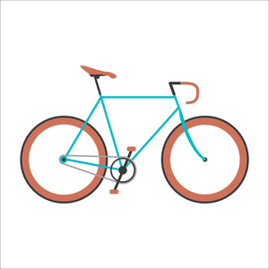 时髦的自行车平面矢量图