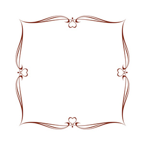 装饰的复古框架与心。矢量图