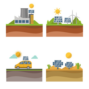 太阳太阳能电源电力技术矢量