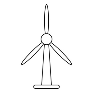 风力涡轮机能源生物塔细线图片