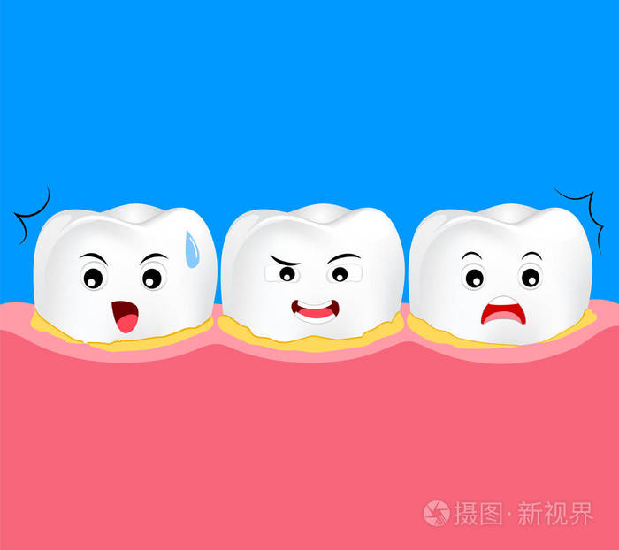与斑块或牙垢牙字符牙周疾病