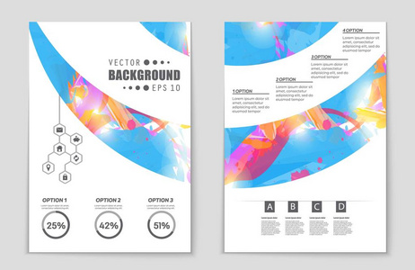抽象矢量布局背景集。艺术模板设计 列表 头版 样机宣传册主题样式 横幅 想法 封面 小册子 打印 传单，书，空