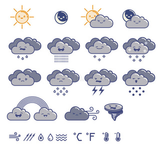 天气灰色图标集