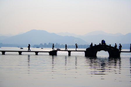 西湖风景。杭州。中国。