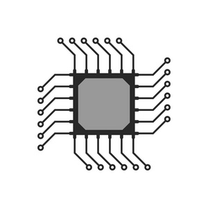 黑色抽象芯片电路图标