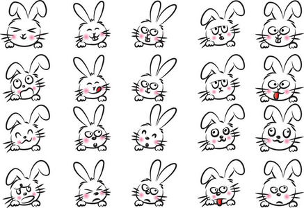 矢量绘图的兔子脸