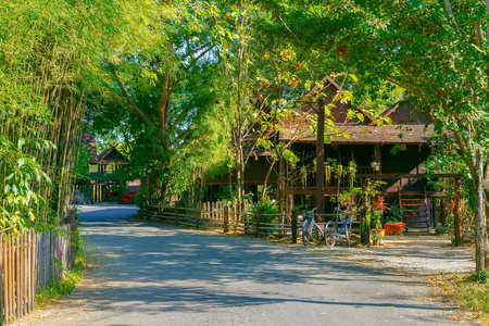 农村地区的泰国传统房屋