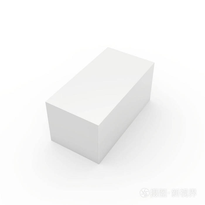 白色背景上空白纸板包装盒