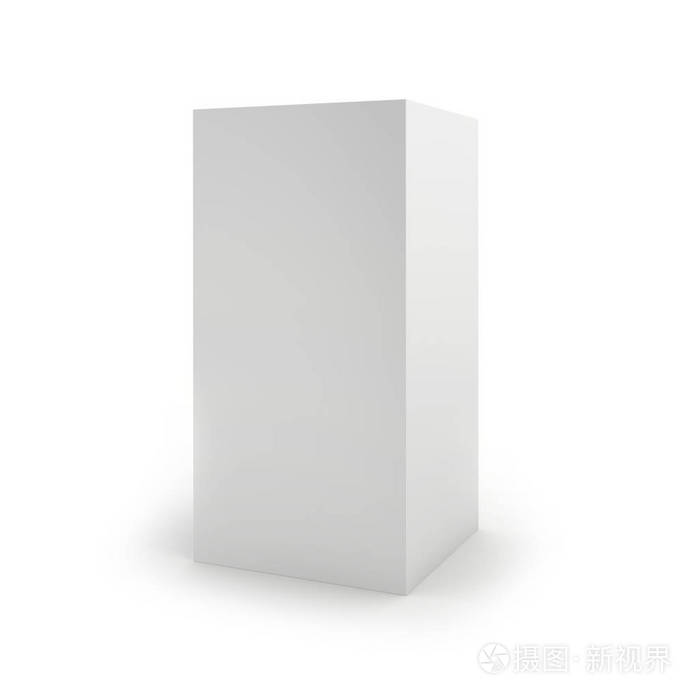 白色背景上空白纸板包装盒