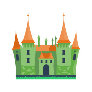 卡通城堡建筑矢量图
