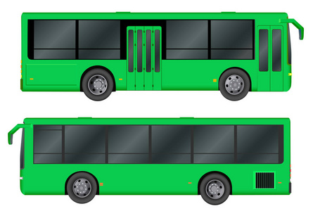 绿城巴士模板。旅客运输。矢量图 eps 10 孤立在白色背景上