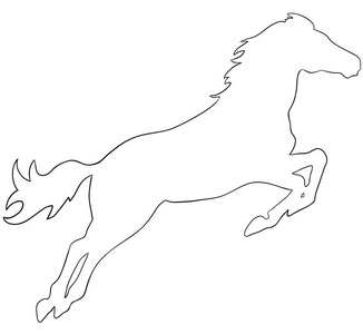 饲养马精美的矢量动画剪影   黑白色。Eps 10 矢量图
