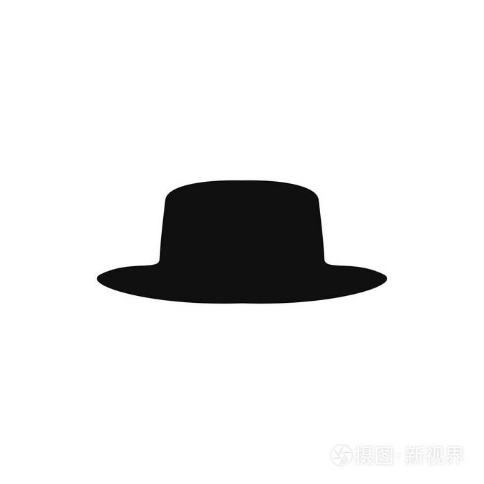 大礼帽上白色孤立.矢量图