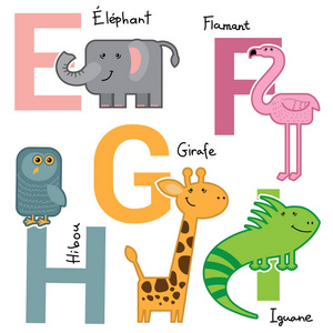 孩子和孩子和手写多彩简单幼稚动物词语 Abc