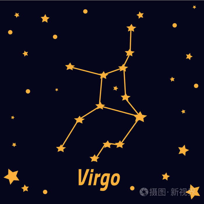 处女座星座上布满星星的天空