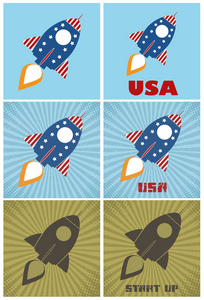 火箭船图标概念