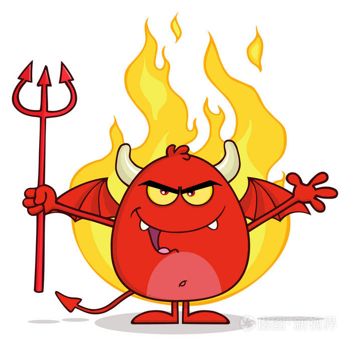 愤怒的恶魔卡通人物