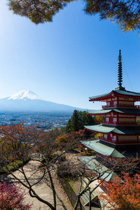 富士山和 chureito 宝塔