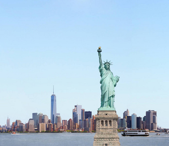 在美国纽约的自由女神像