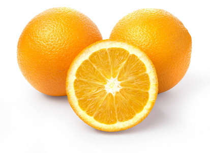 橙色水果切片隔离