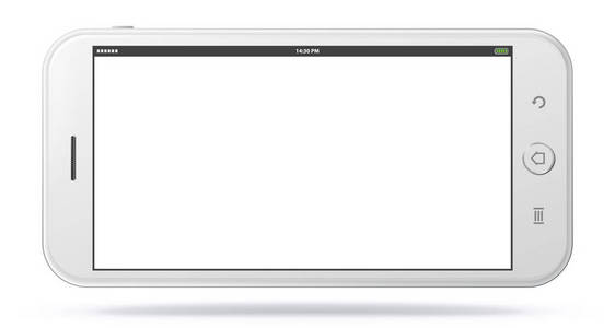 水平的白色智能手机矢量图