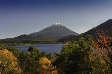 本栖湖湖的富士山