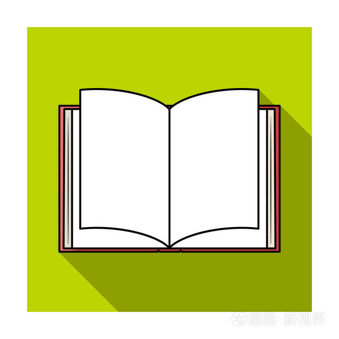 在白色背景上孤立的平面样式中打开书形图标.书符号股票矢量图