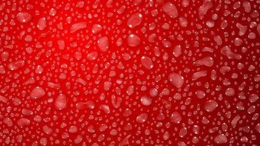 红色背景下的水滴
