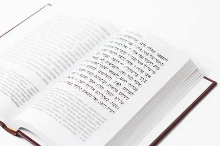 犹太的书，在白色的背景下，大卫诗篇特写