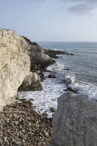 意大利西西里地中海东南部岩石海景