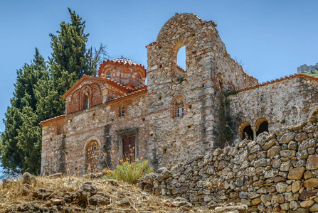 教会的 Evangelistria 在 Mystras