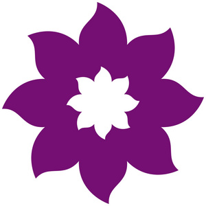 厚厚的轮廓紫罗兰色与图标花