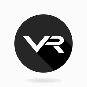 精美的矢量平面带 Vr 徽标的图标