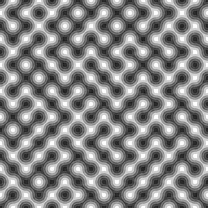 无缝的黑色和白色纠结圆条纹。纹理的几何图案