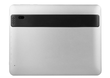 平板电脑白色带黑色背部伸直