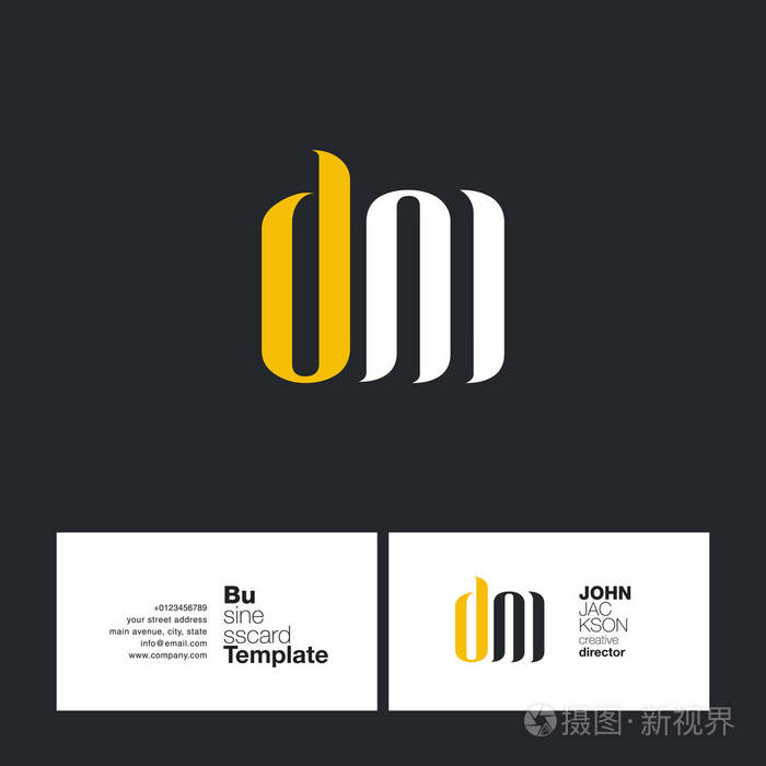 dm 字母标志名片
