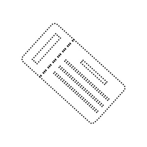 票简单的符号。矢量。白色背景上的黑色虚线的图标。分离